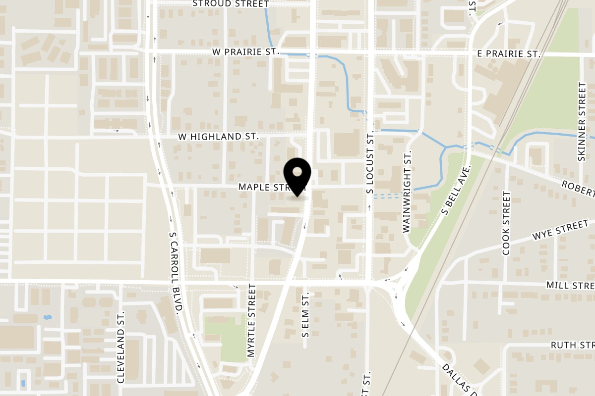 Map showing the location of Picone on 702 S Elm St in Denton